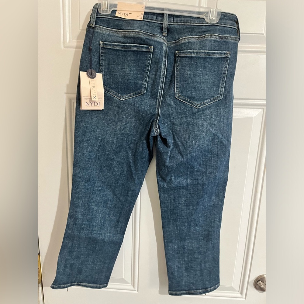 NWT NYDJ Chloe Capri Pants 4 Blue Marcel Denim Sideseam Zipper LIFTxTUCK‎ - Picture 2 of 11